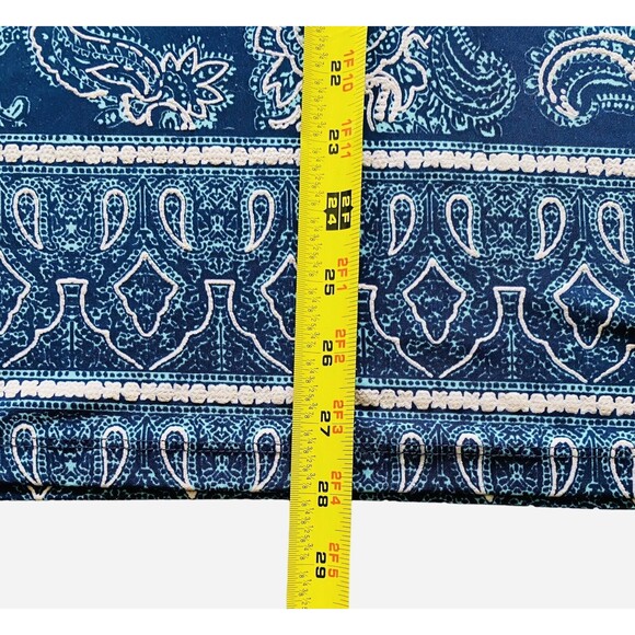 PerSeption Concept Tunic Blue Cream Paisley Print Top V Neck Size Medium - Picture 7 of 9